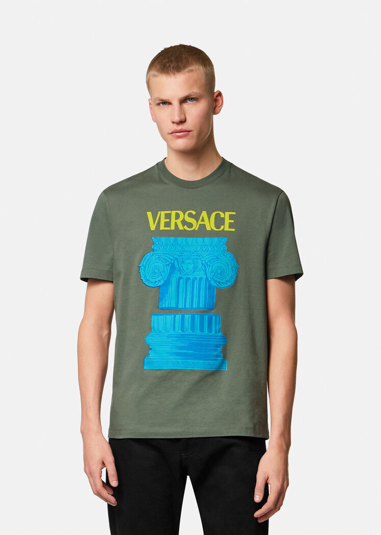Versace Logo-print T-shirt In Green