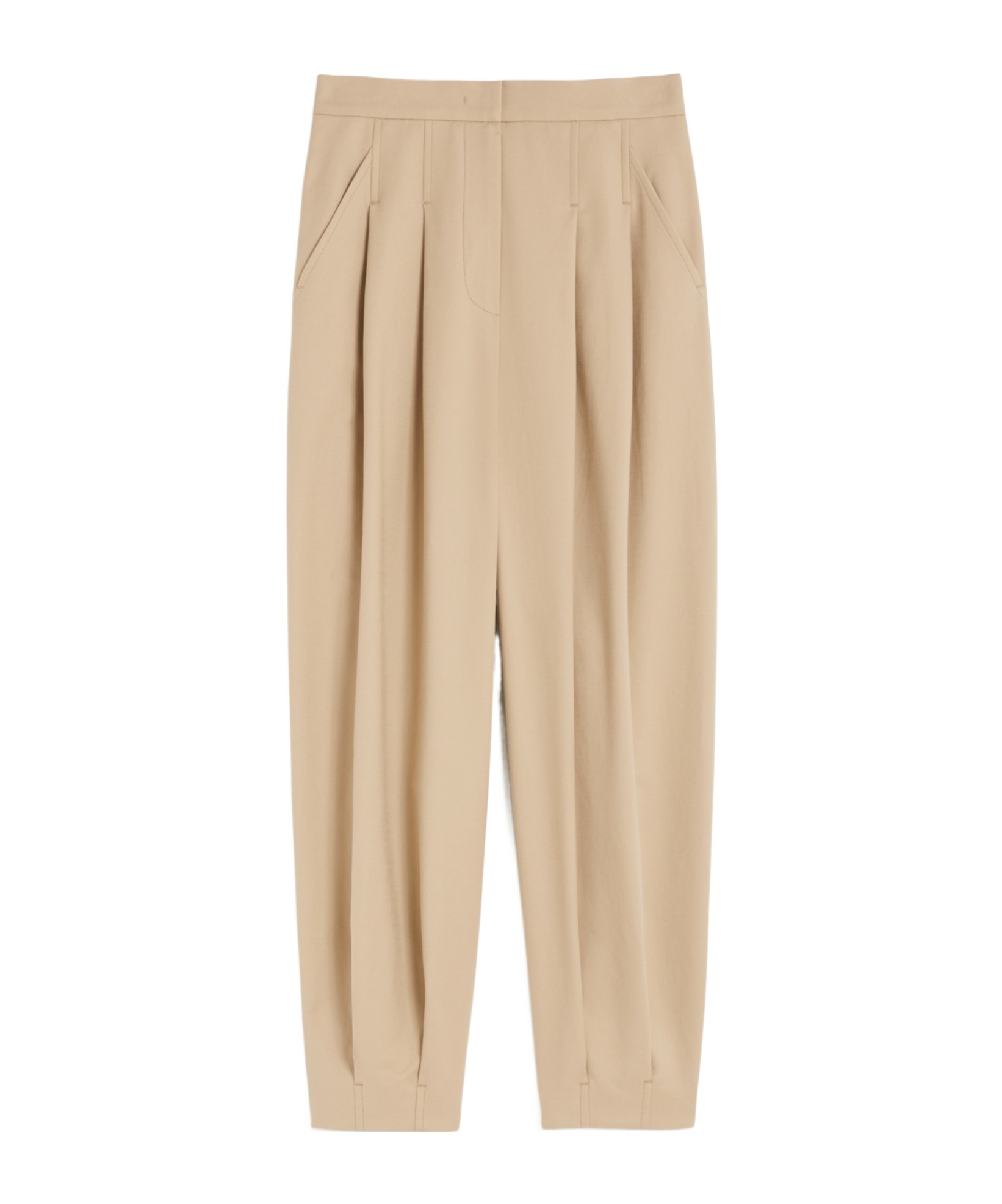 Max Mara Cotton Canvas Trousers In Neutral