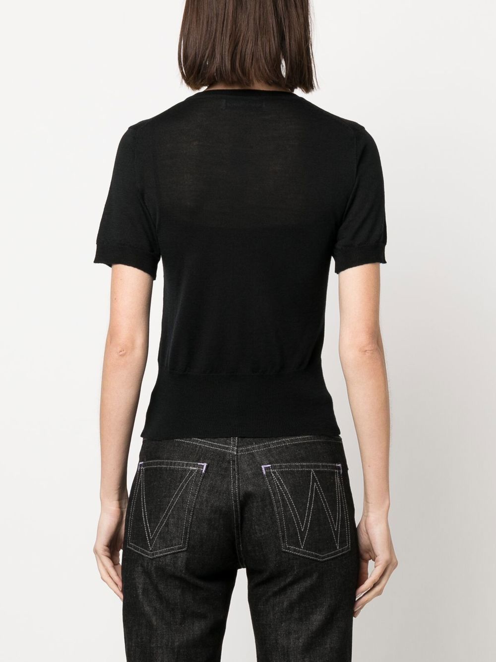 Shop Vivienne Westwood Orb Embroidered Knitted Top In Black