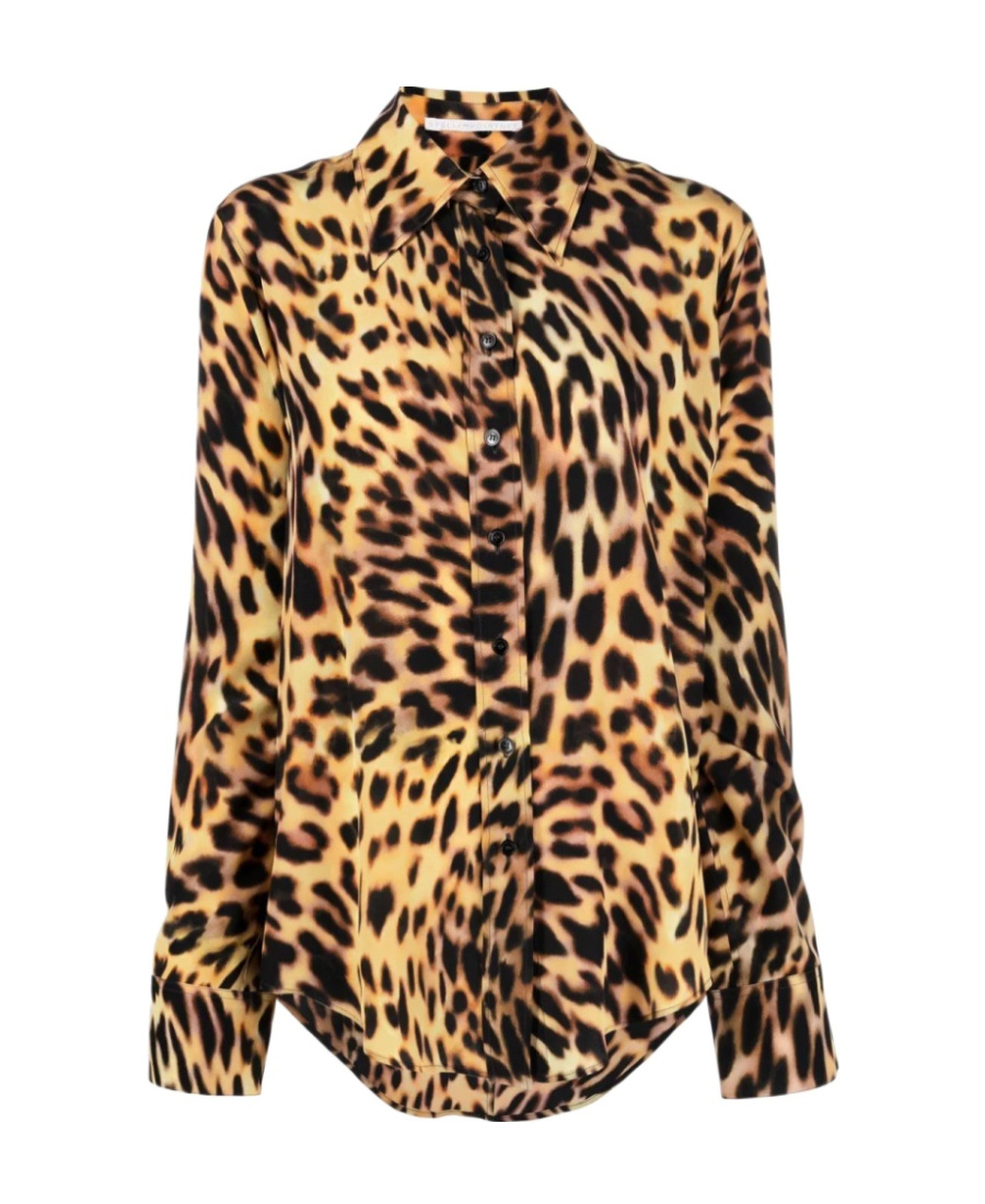 Stella Mccartney All-over Leopard-print Shirt In Nude