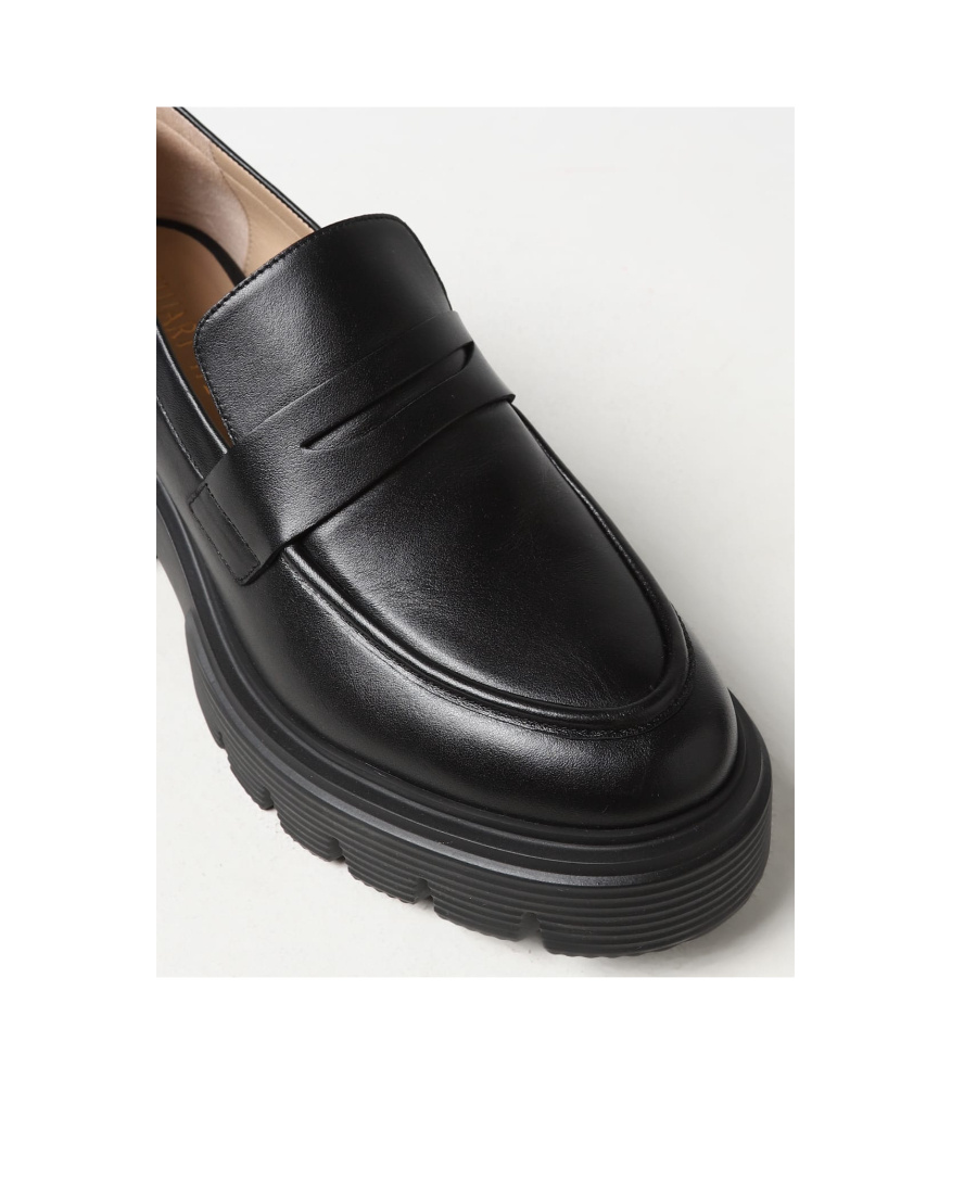 Stuart Weitzman Chunky-sole Leather Loafers In Black