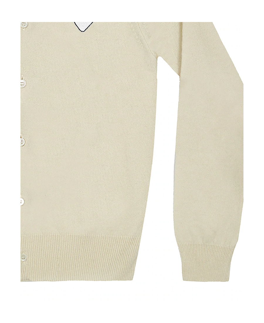 Comme Des Garçons Play Logo Cardigan In Neutral