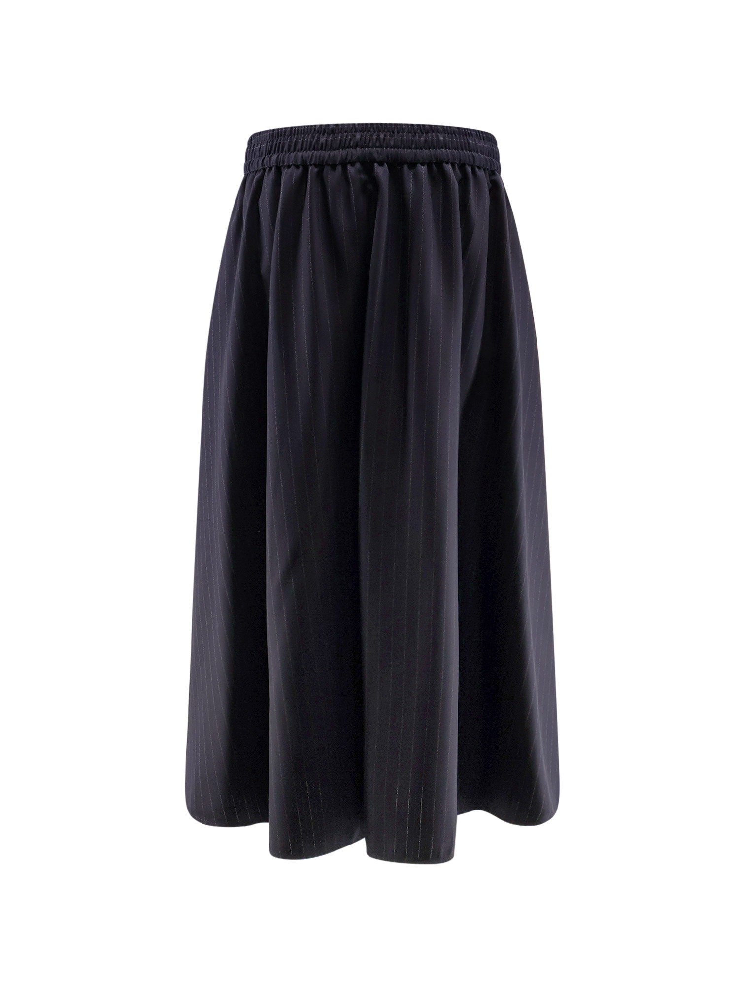 Golden Goose Deluxe Brand Women Striped Virgin Wool Midi Skirt In Black