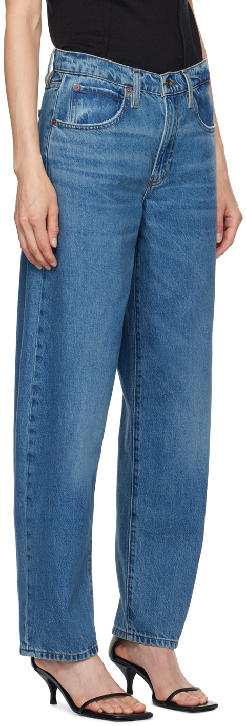 Frame Baggy High Rise Bubble Jeans In Westbury In Blue