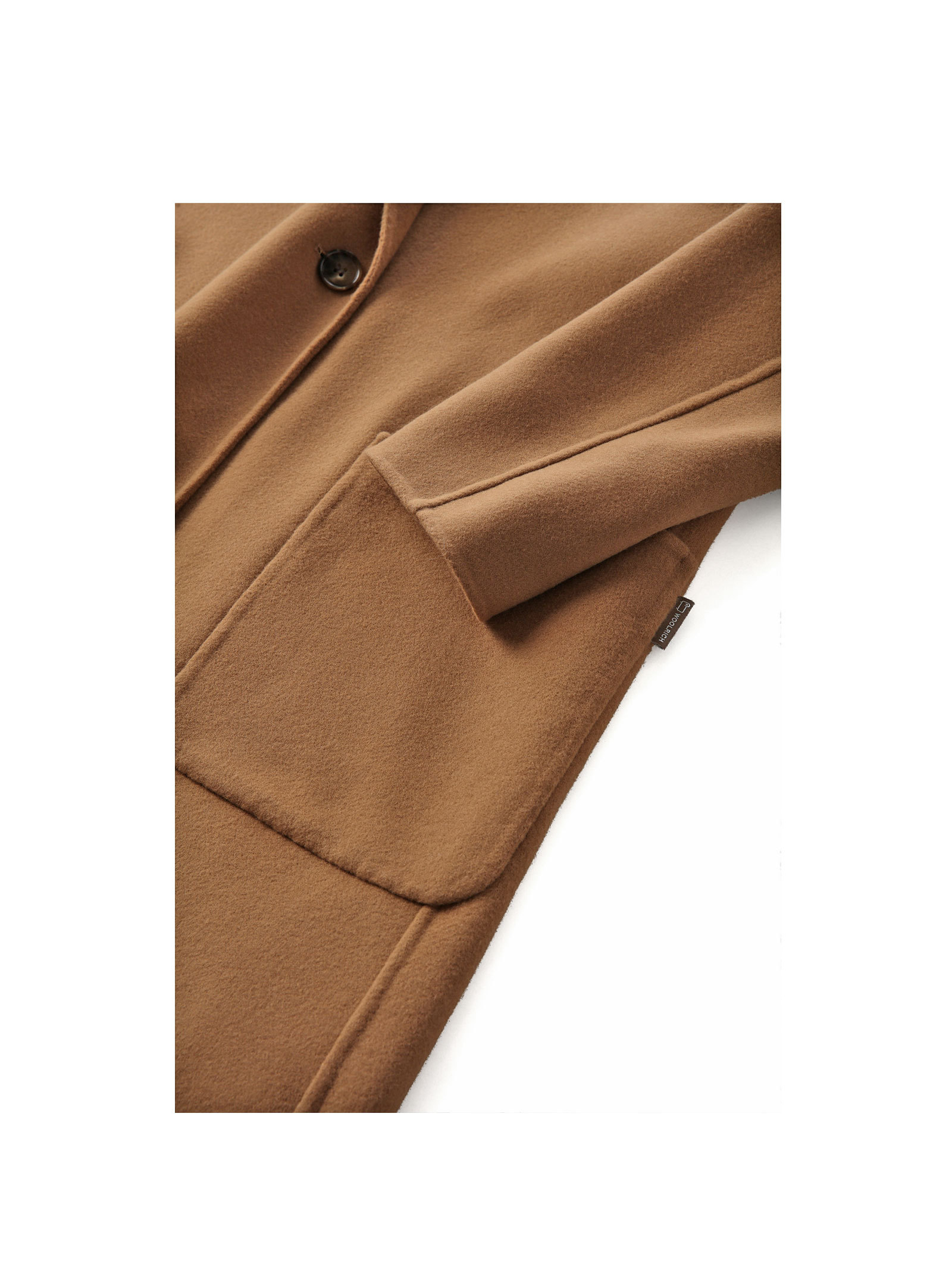 Woolrich Double Wool Coat In Brown