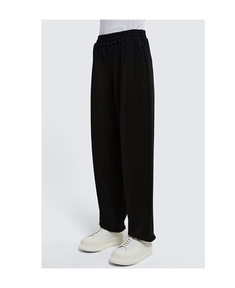 Jil Sander Relaxed Fit Black Activewear Pants In Black