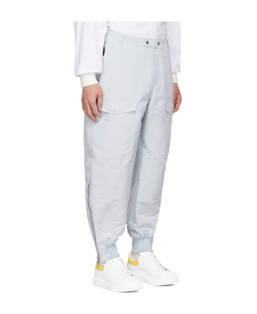 Alexander Mcqueen Blue Recycled Polyester Cargo Pants In White