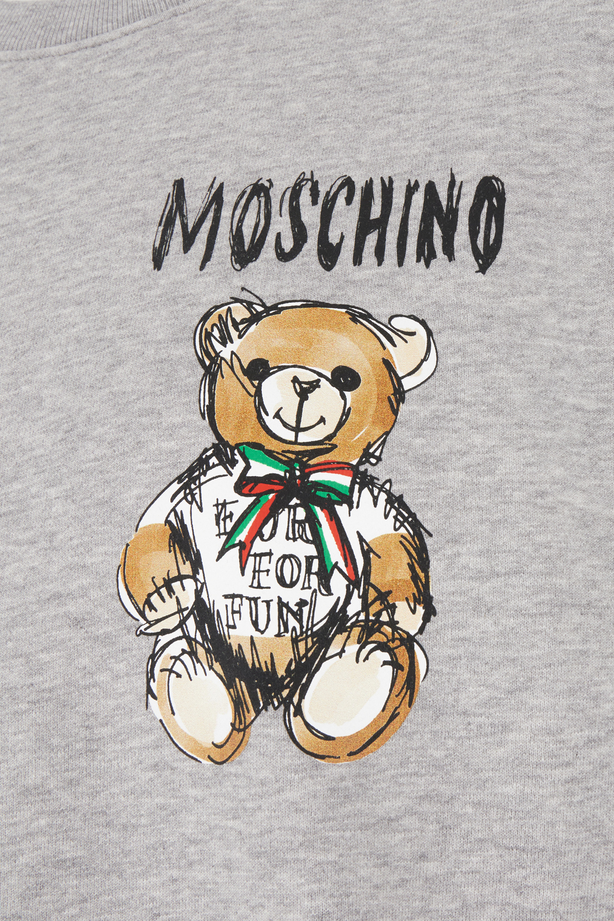 Moschino Teddy Bear Graphic Print Sweatshirt In White