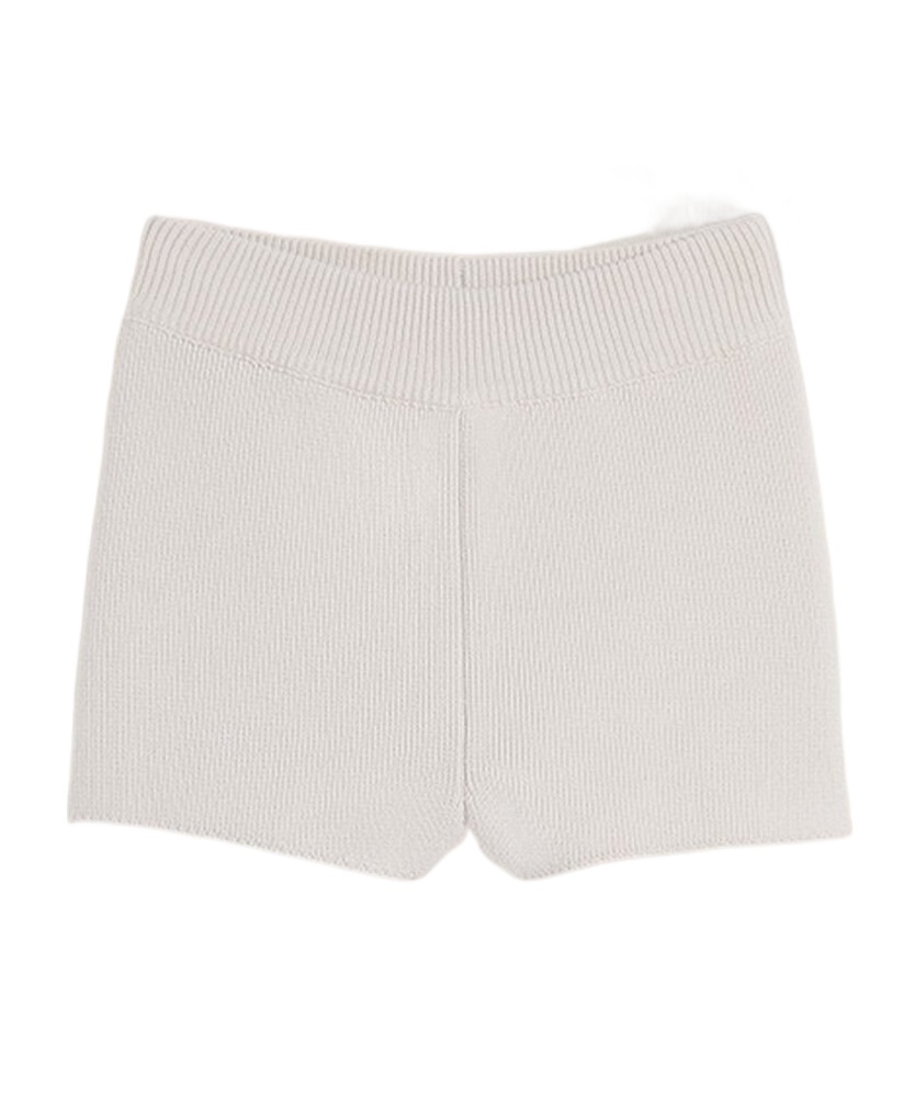 Ami Alexandre Mattiussi Ami De Coeur Ribbed Mini Shorts In White