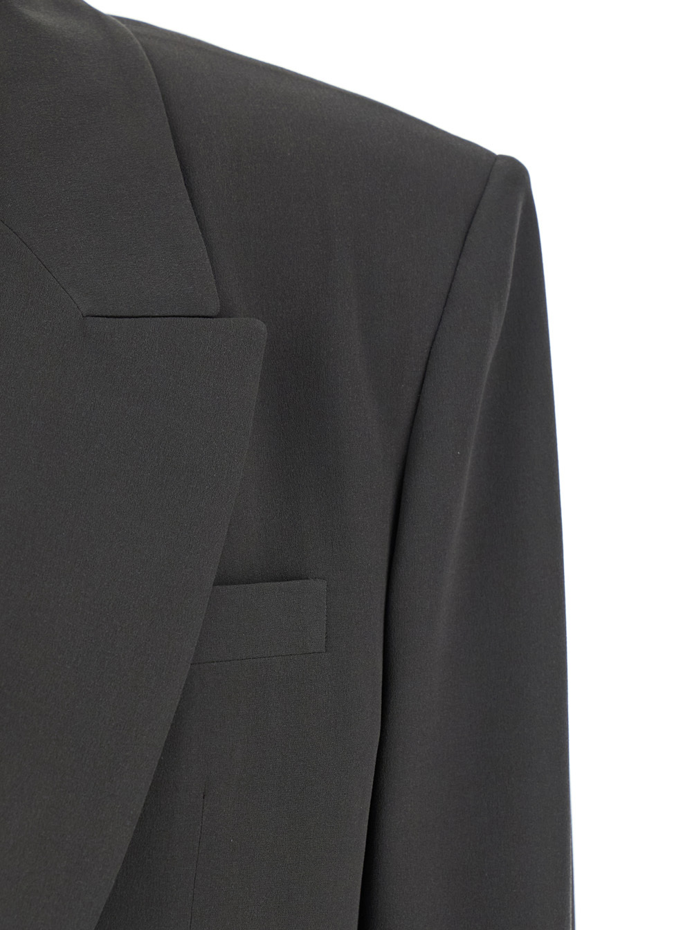 Saint Laurent Veste Tailleur Hyper Crepe Mousse De Soie In Black