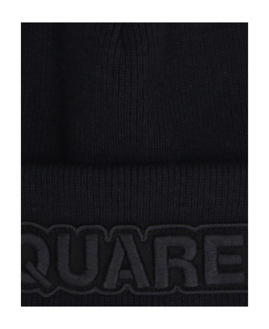 Dsquared2 Dsquared Black Wool Beanie Hat In Black