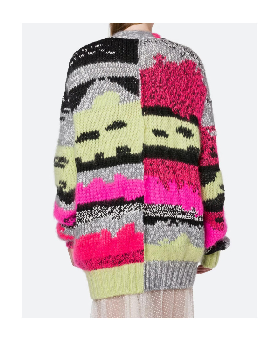 Shop Philosophy Di Lorenzo Serafini Patchwork Knitted Cardigan In Multicolor