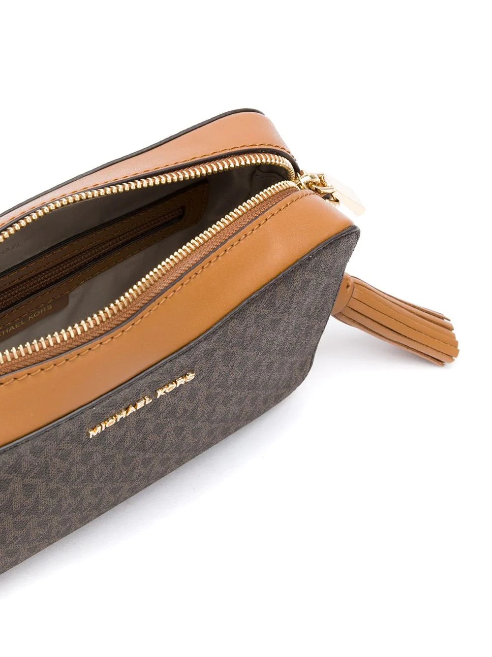 Michael Michael Kors Ginny Monogram Print Cross-body Bag In Brown