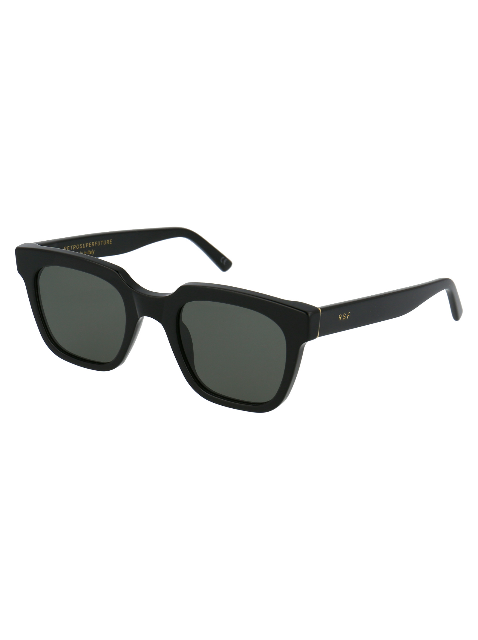 Retrosuperfuture Black Logo Sunglasses In Black
