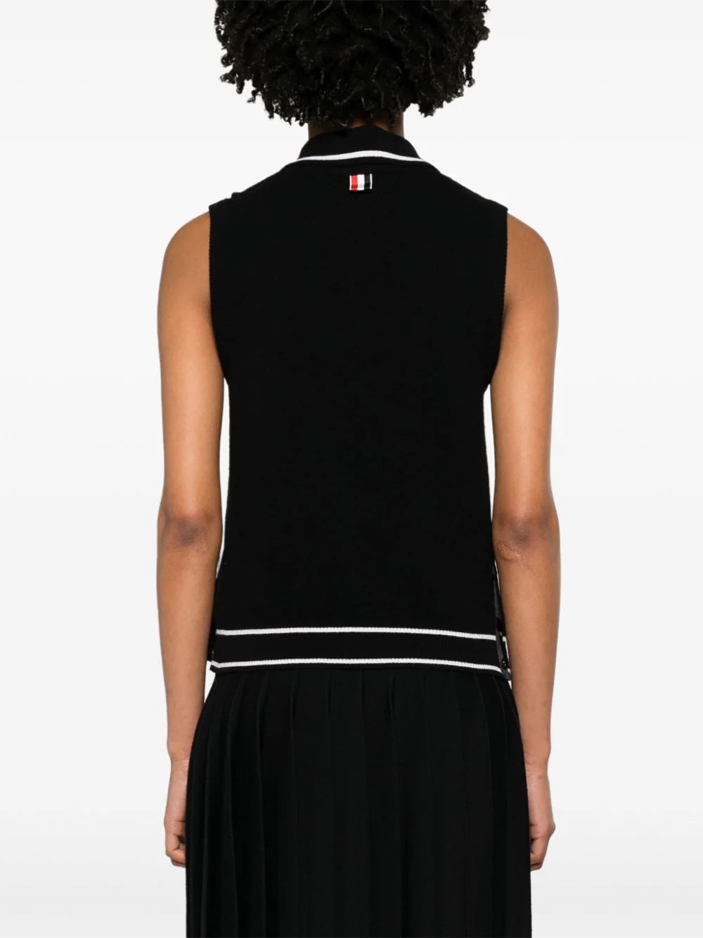 Shop Thom Browne Hector-embroidered Virgin Wool Top In Black
