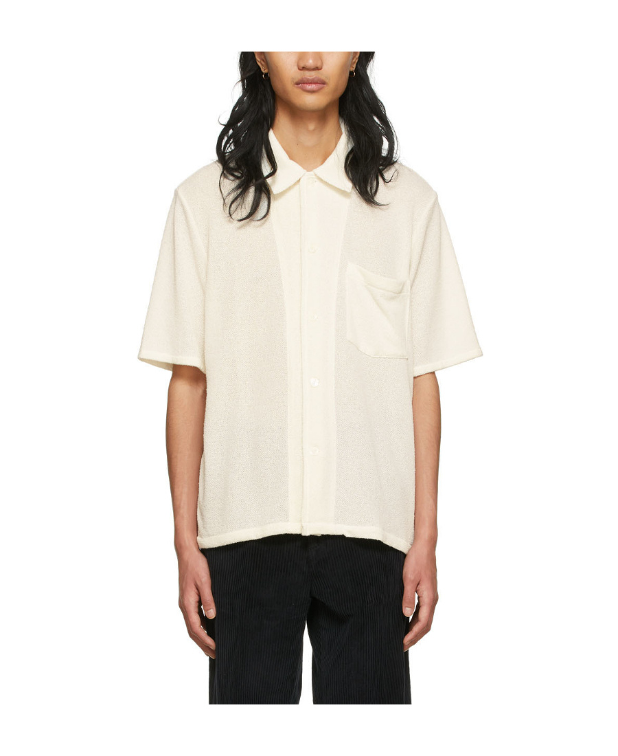 Our Legacy Textured-finish Short-sleeved Box Shirt In White