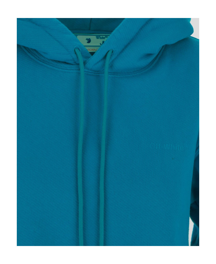Off-white Diagonal-stripe Drawstring Hoodie In Blue
