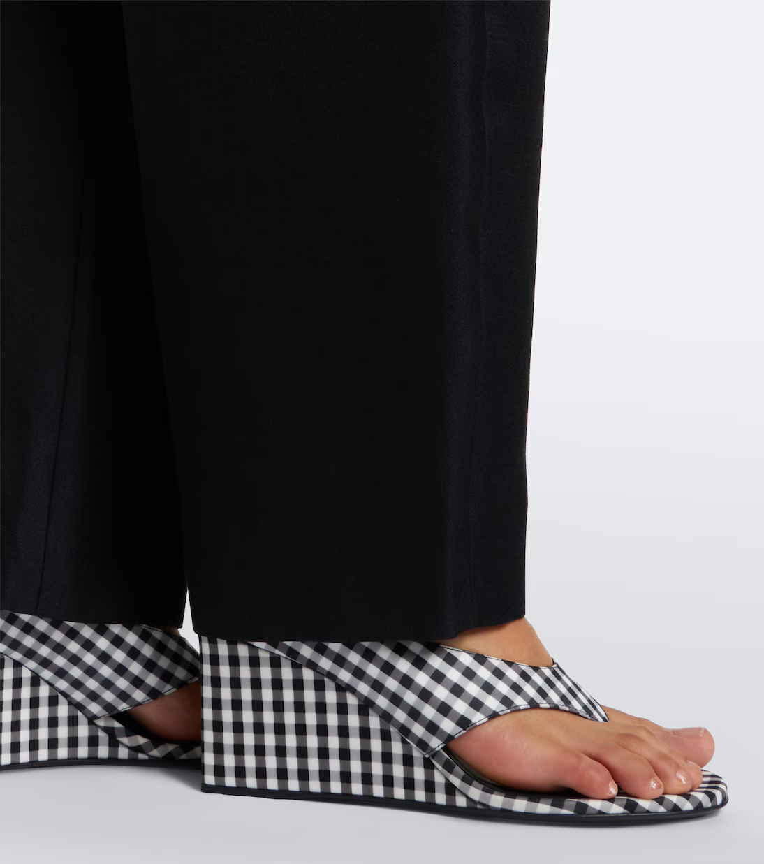 Alaïa Cube Checkered Wedge Sandals In Multi