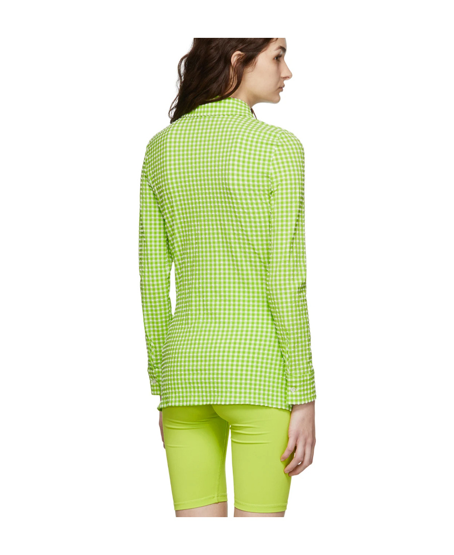 Msgm Green Nylon Shirt In Green