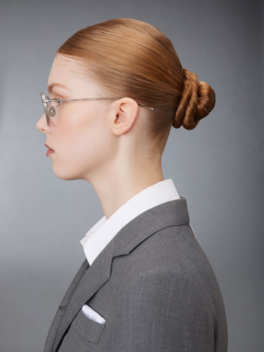 Shop Thom Browne Round-frame Glasses In Gray