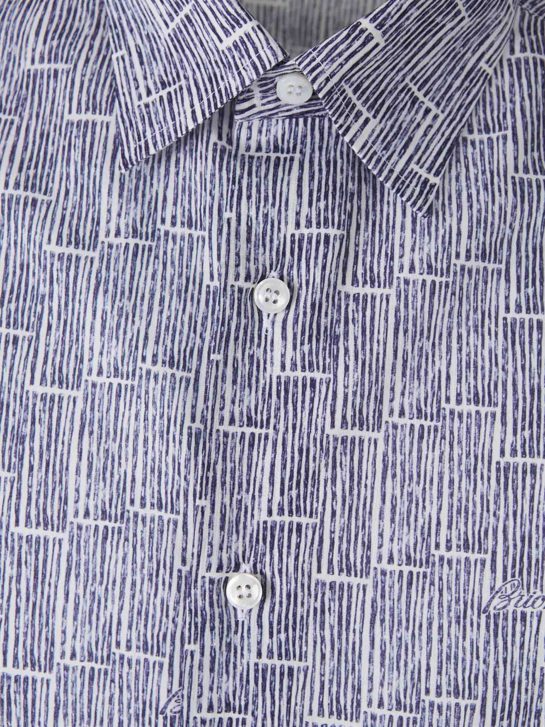 Brioni Printed Shirt In Gray