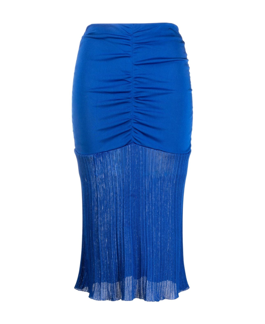 Tom Ford High-waisted Ruched Midi Skirt In Blue