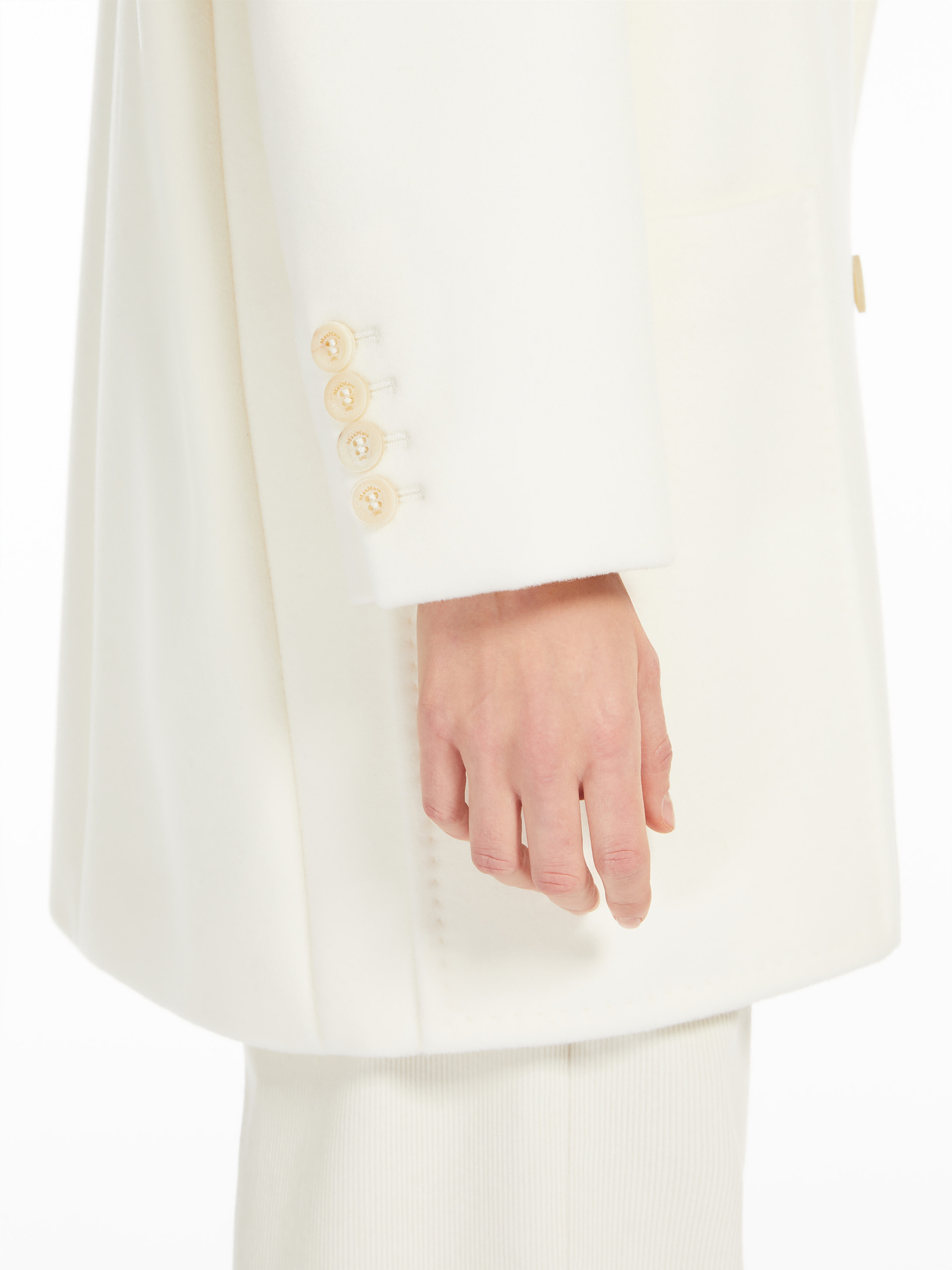 Shop Max Mara Wool Cashmere Coat In White