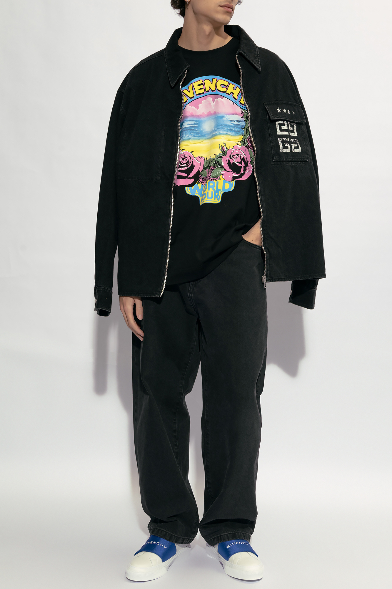 Givenchy Logo Printed Crewneck T-shirt In Black