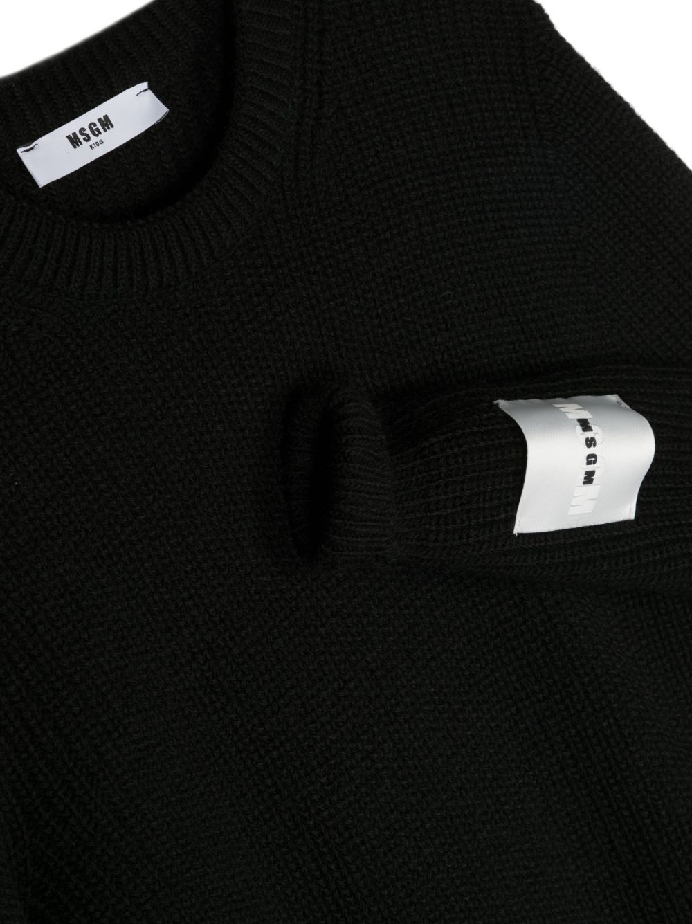 MSGM DISTRESSED-HEM WAFFLE-KNIT JUMPER