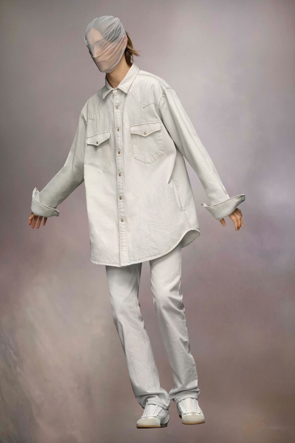 Maison Margiela Denim Shirt Jacket In White