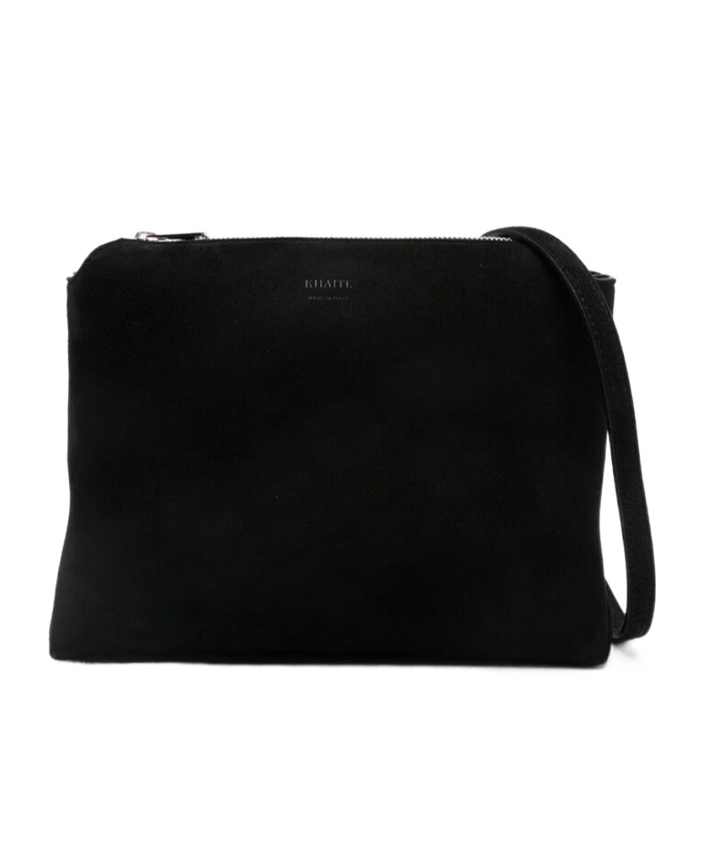 Khaite The Lina Suede Crossbody Bag In Black