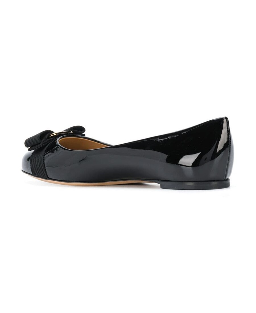 Shop Ferragamo Varina Ballerina Shoes In Black