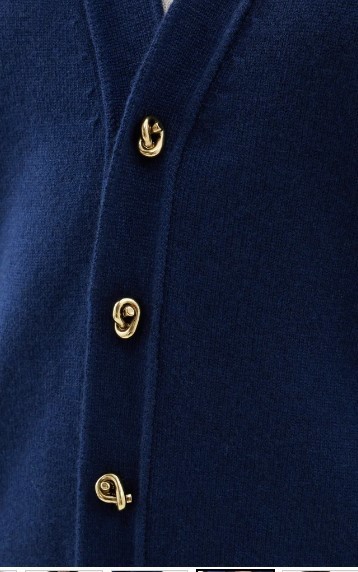 Bottega Veneta Cashmere Cardigan With Knot Buttons In Black