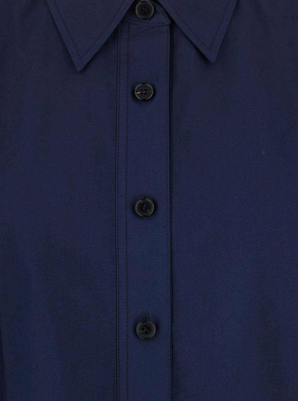 Low Classic Blue Shirt With Pointed Collar And Turned Up Sleeves Sleeves In Cotton Woman In Black