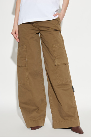 Off-white Garment Dyed Cargo Trousers In Brown