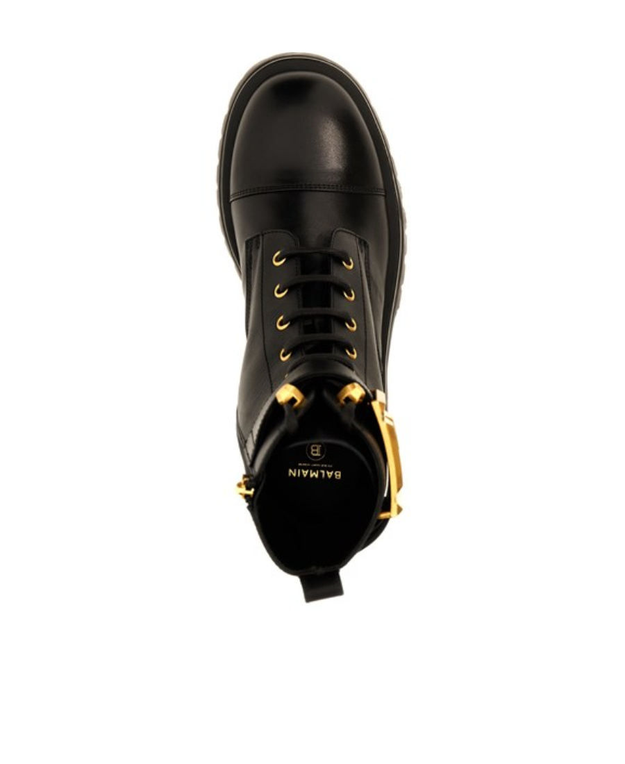 Balmain Combat Ankle Boots In Black