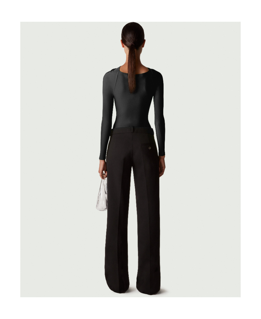 Coperni Twisted Pleted And Hollowed Out One-piece Tights In Black
