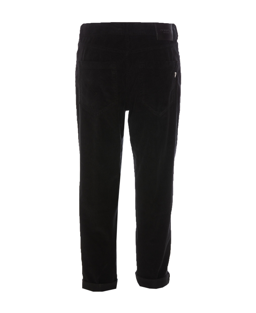 Shop Dondup Mid-rise Cropped Trousers In Black