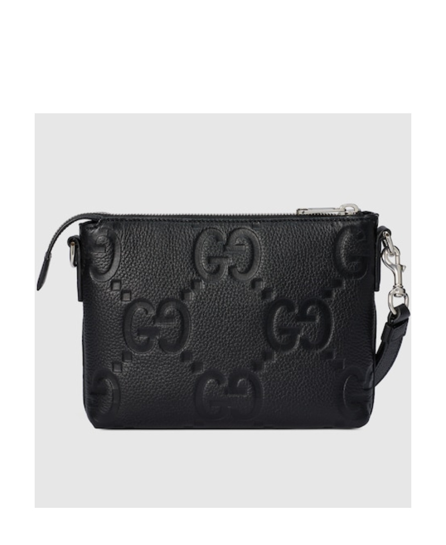 Gucci Medium Jumbo Gg Messenger Bag In Black