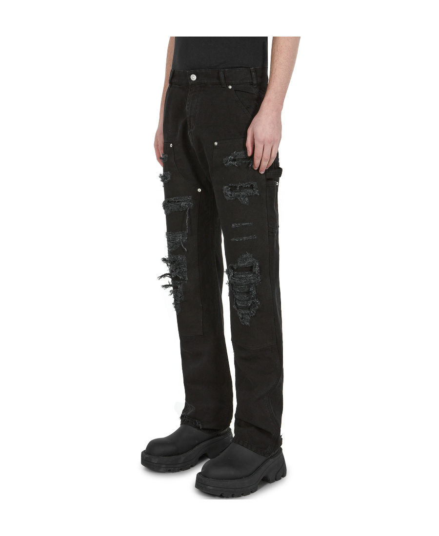 Alyx 1017 9sm Destroyed Carpenter Mid-rise Jeans In Black