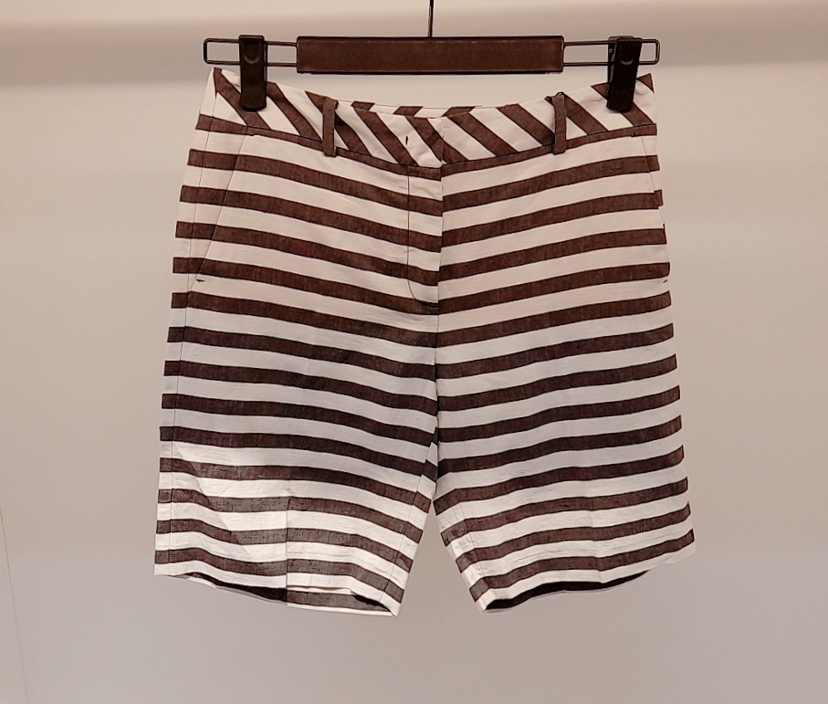 Weekend Max Mara Striped Shorts In Nude