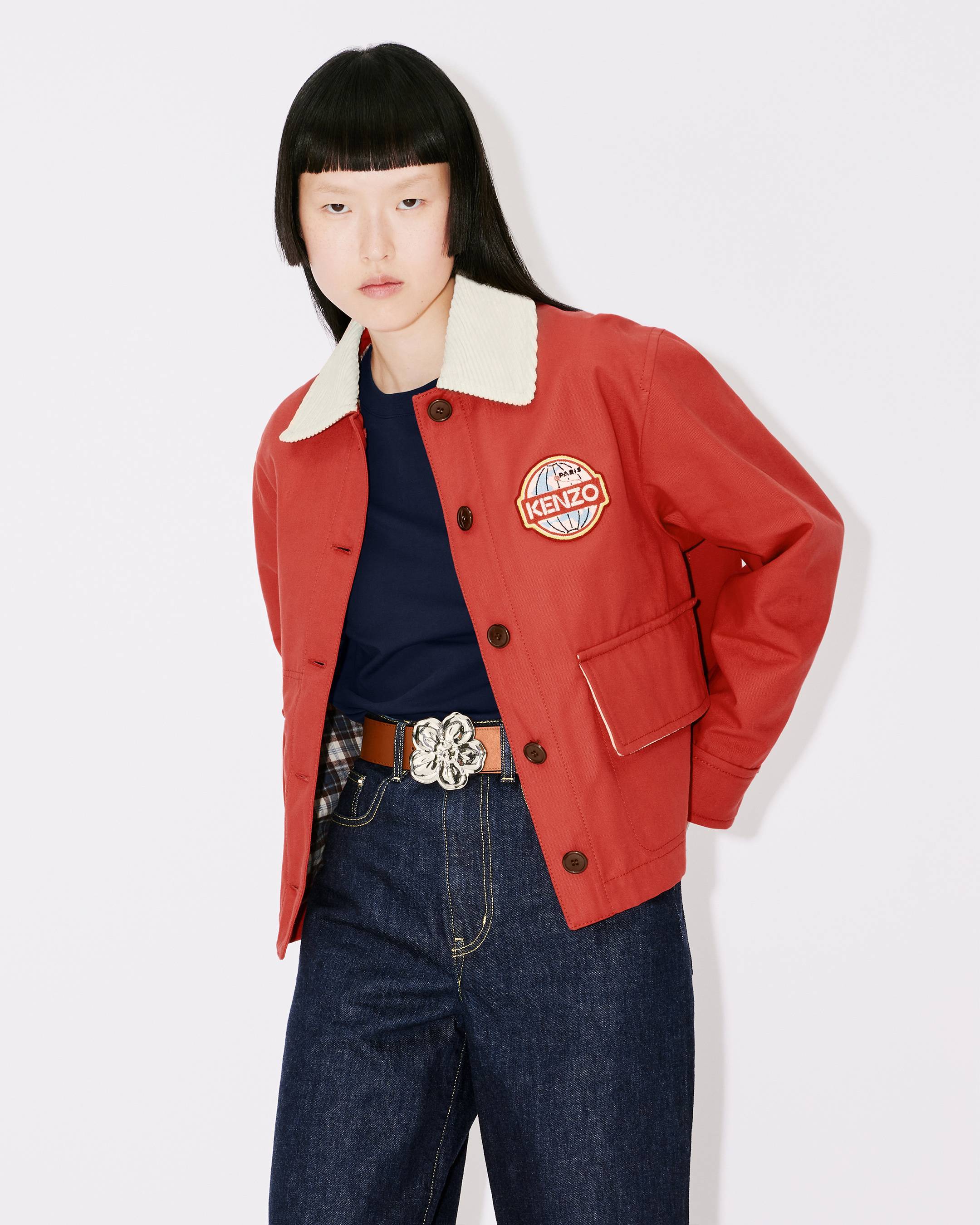 Kenzo Classic Pilot Casual Jacket In Brown