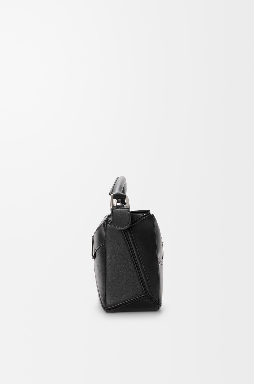 Loewe Panta Small Puzzle Bag In Shiny Calfskin In Black