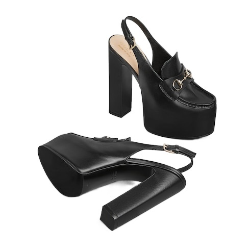 Gucci High-heeled Sandals With Thick Soles And Straps In Black