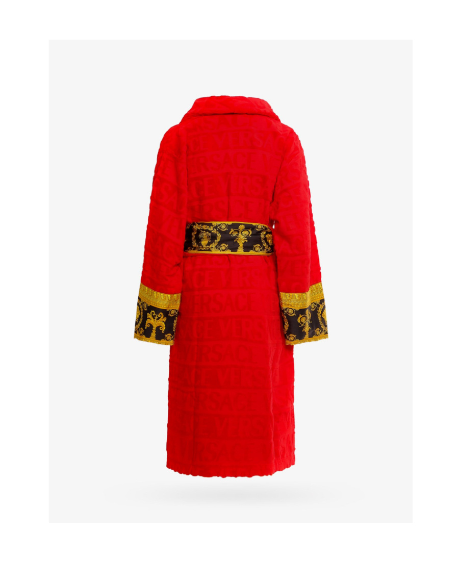 Versace Unisex Barocco Sleeve Robe In Red
