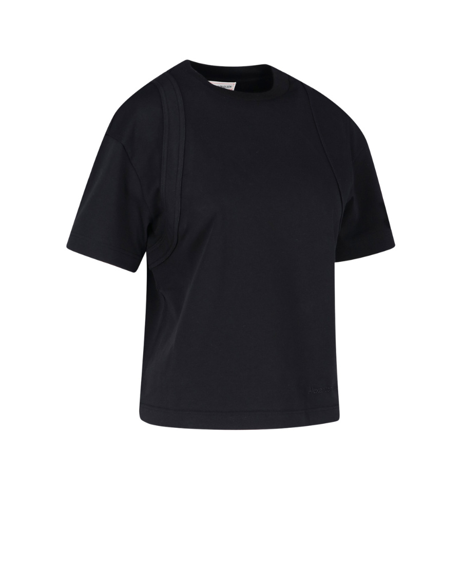 Alexander Mcqueen Women's Crewneck T-shirt In Black