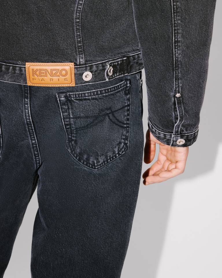 Kenzo 'boke Flower' Embroidered Trucker Jacket In Japanese Denim