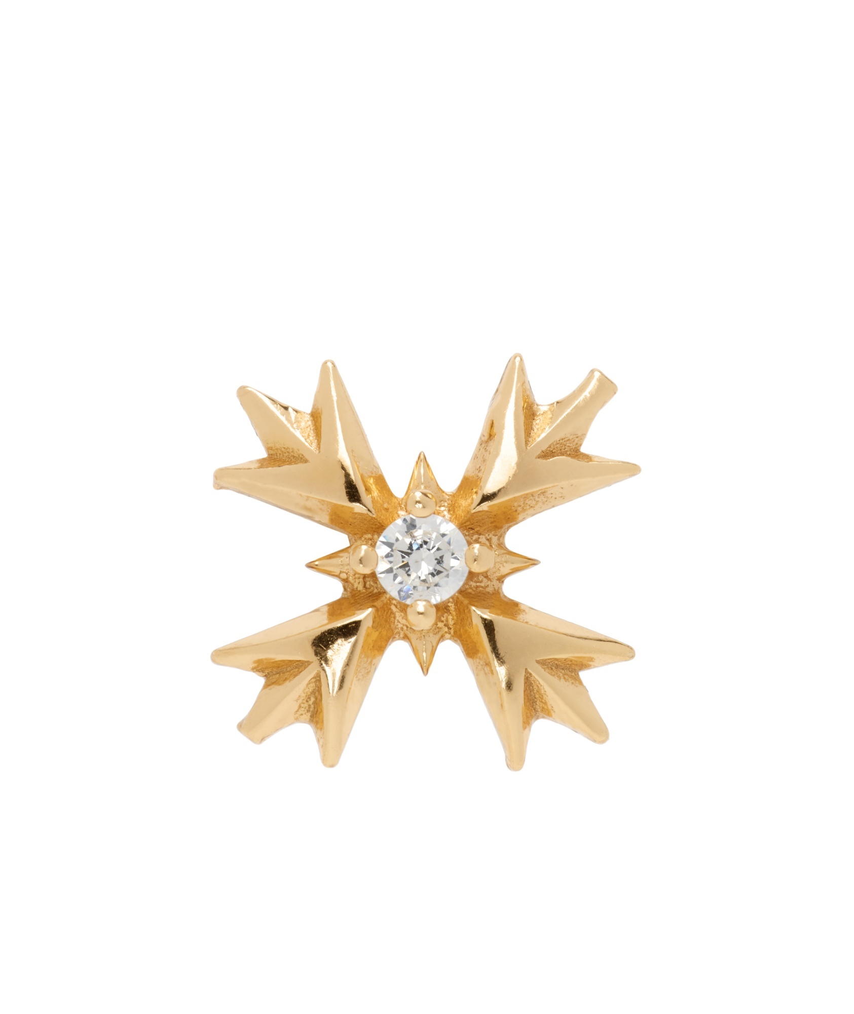 Emanuele Bicocchi Crest Crystal Single Earring In Yellow