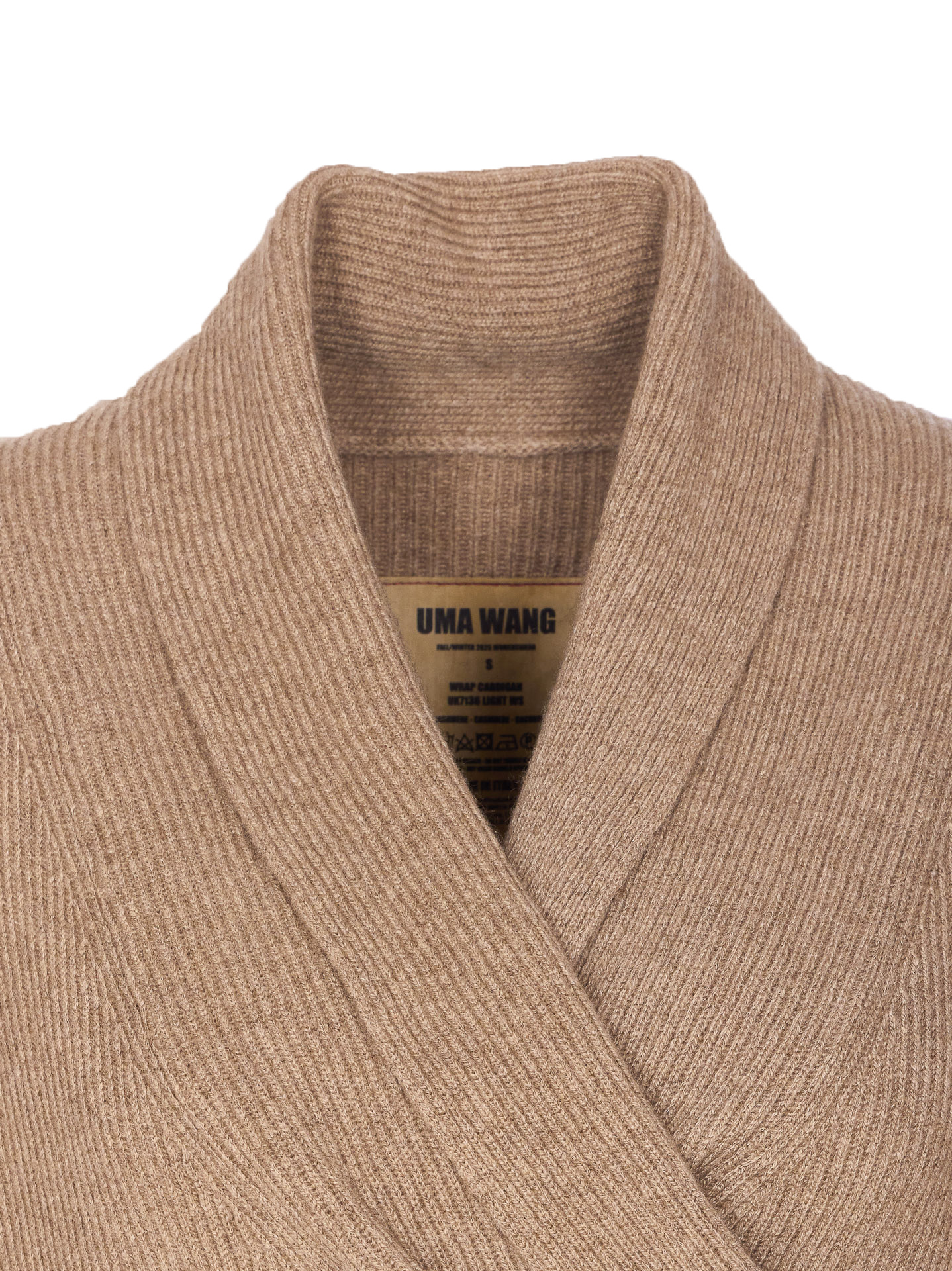 Uma Wang Wrap Cardigan With Belted Waist And Bow In Brown