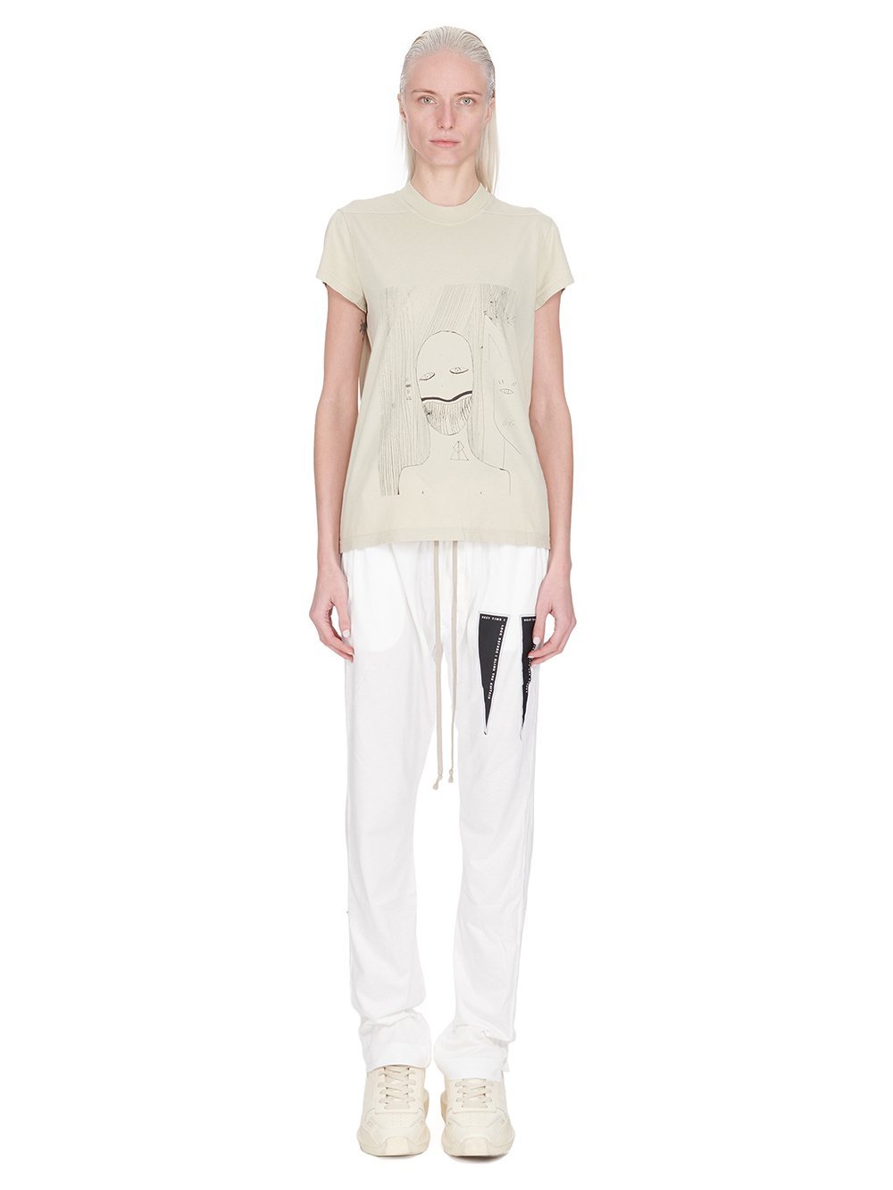 Rick Owens Drkshdw Printed T-shirt In White
